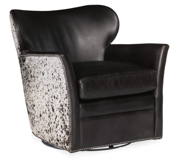 Kato - Leather Swivel Chair With Salt Pepper HOH