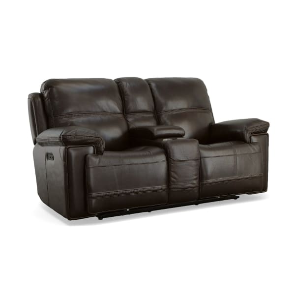 Fenwick - Power Reclining Loveseat With Console & Power Headrests - Dark Chocolate