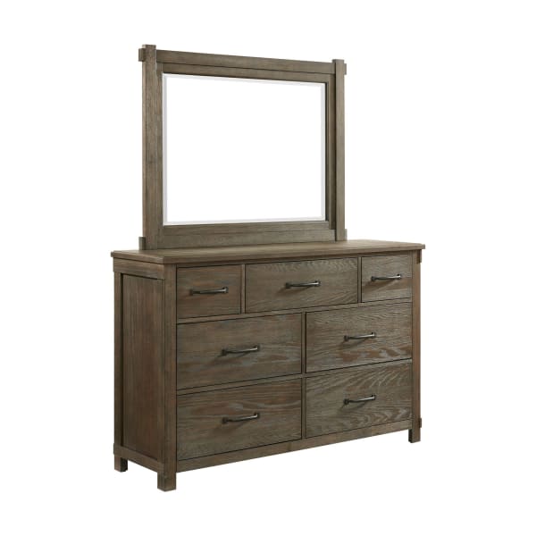 Scott - 7-Drawer Dresser With Mirror Set - Dark Brown