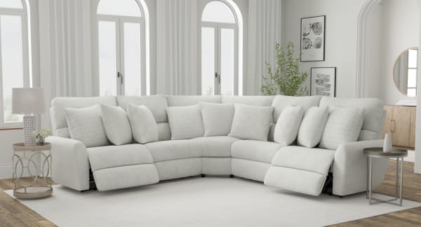 Majesty - 3 Piece Deep Seating Power Reclining Sectional - White