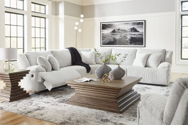 Top Tier - Alloy - 6 Pc. - 5-Piece Reclining Sectional, Rocker Recliner