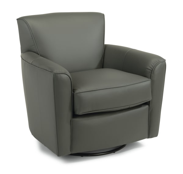 Kingman - Leather Swivel Glider - Dark Gray