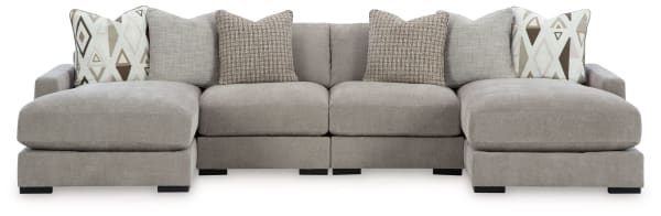 Aslan Court - Pebble - 4-Piece Sofa Pit Sectional