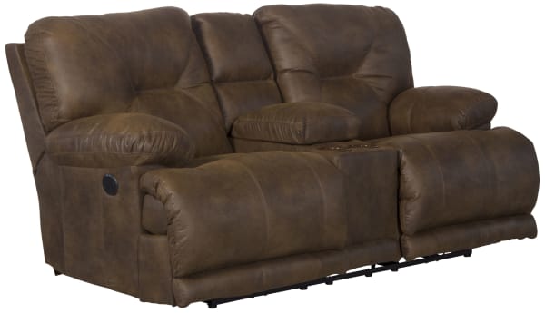 Voyager - Fabric Power Lay Flat Reclining Console Loveseat - Elk