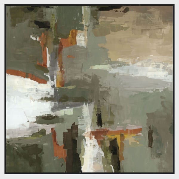 Jones - 48" x 48" Painting Art By Buddy Whitlock - Green / Gray