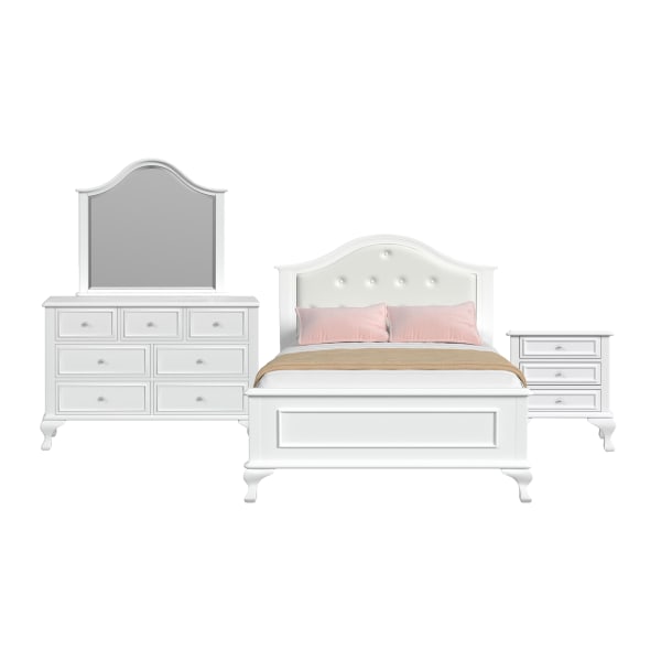 Jesse - Full Panel 4 Piece Bedroom Set - White