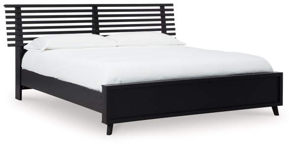 Danziar - Black - King Slat Panel Bed