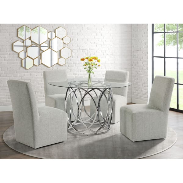 Merlin - Standard Height 5 Piece Dining Set-Table And Four Side Chairs - Gray