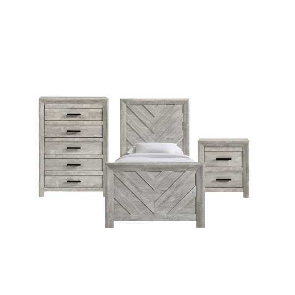 Eleanor - Twin Panel 3 Piece Bedroom Set - White