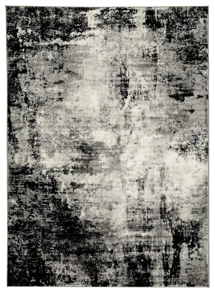 Zekeman - 5' x 8' Rug - Black / Cream / Gray