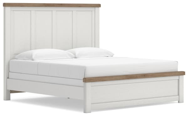 Savonport - King Panel Bed - White / Brown