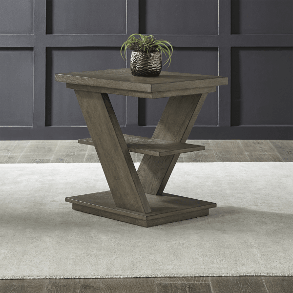 Aspen Sky - Chairside Table - Weathered Saddle Brown