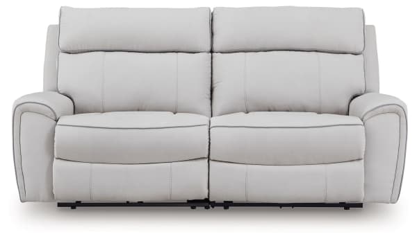 Social Pointe - Pearl / Ash - 2-Piece Reclining Loveseat