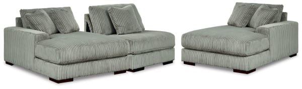 Lindyn - Fog - 3-Piece Sectional With Double Chaises