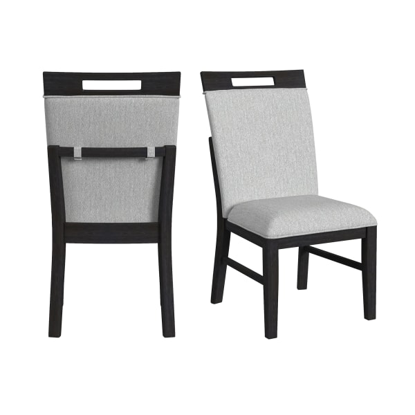 Transcend - Dining Side Chair With Fabric (Set of 2) - Charcoal And Light Gray