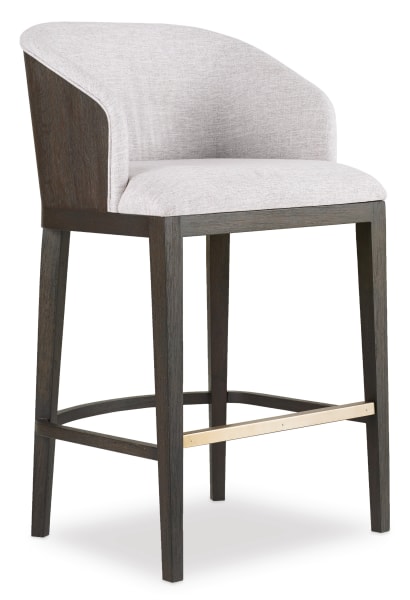 Curata - Upholstered Bar Stool - Dark Brown / Beige