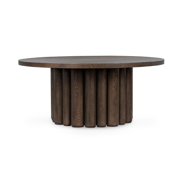 Tiber - 70" Round Dining Table - Toasted Brown
