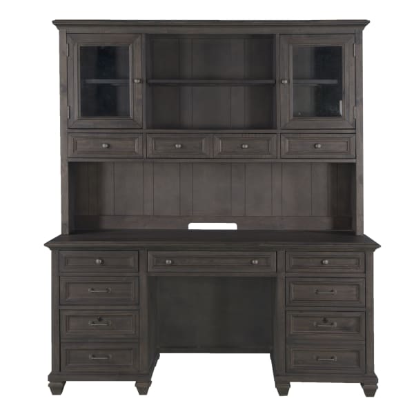 Sutton Place - Credenza With Hutch - Weathered Charcoal