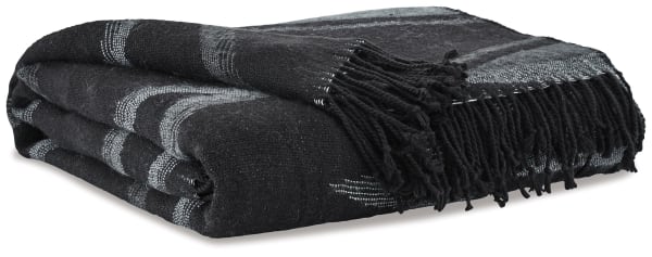 Cecile - Black / Gray - Throw (Set of 3)