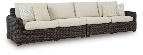 Kimora - Beige / Dark Brown - Raf/Laf Loveseat With Cushion (Set of 2)