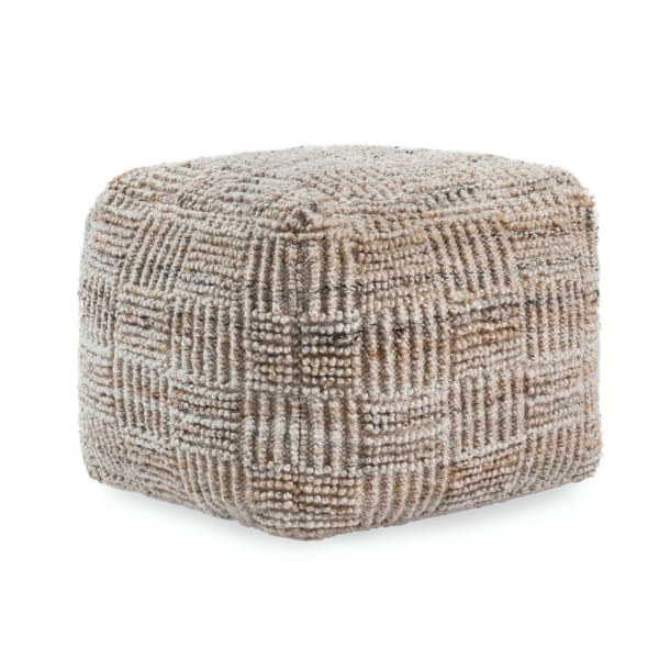 Shades - Performance Vicoramel Pouf 18' x 18' x 14' - Caramel Multi