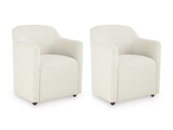 Radkin - Dining Upholstered Arm Chair (Set of 2) - Off White
