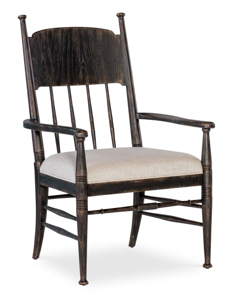 Americana - Upholstered Seat Arm Chair (Set of 2) - Dark Brown