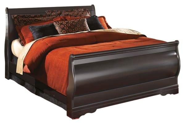Huey Vineyard - Queen Sleigh Bed - Black