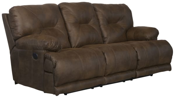 Voyager - Fabric Power Lay Flat Reclining Sofa - Elk