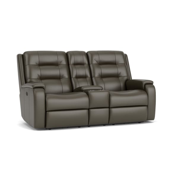 Arlo - Power Reclining Loveseat With Console - Dark Brown