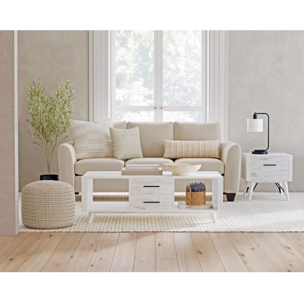 Rogen Rustic - 3 Piece Occasional Table Set (Coffee Table & Two End Table) - Rustic White