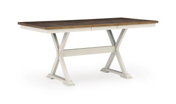 Brinfern - Dining Room Counter Butterfly Extension Table - Brown / Antique White