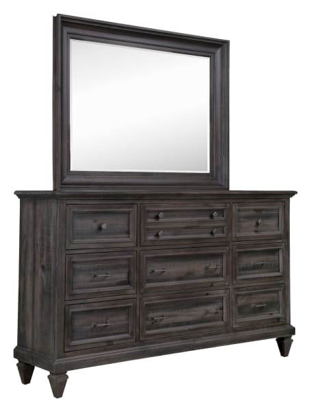 Calistoga - Drawer Dresser With Landscape Mirror - Weathered Charcoal