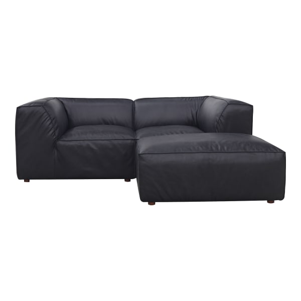 Form - Nook Modular Leather Sectional - Vantage Black