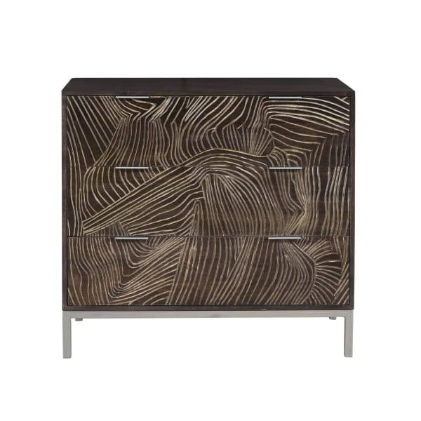 Rustic 3-Drawer Accent Chest - Dark Brown