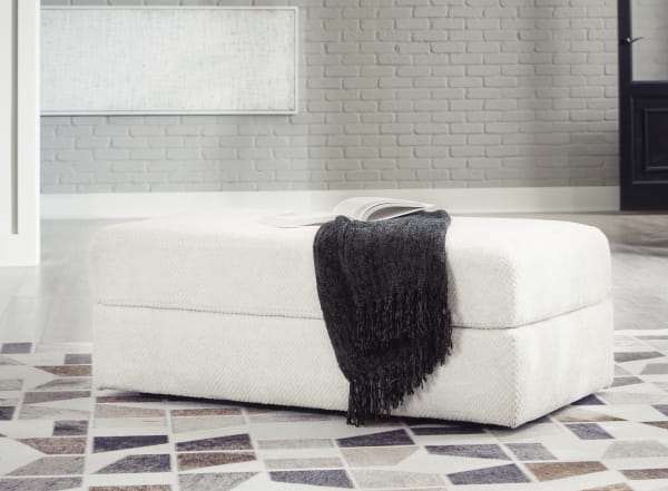 Karinne - Oversized Accent Ottoman - Linen