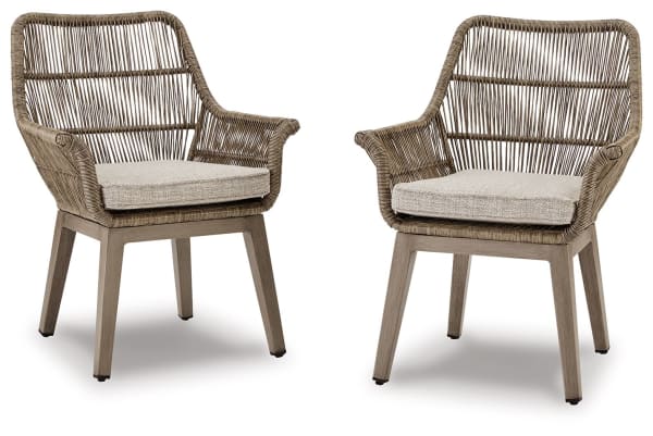 Beach Front - Beige - Arm Chair With Cushion (Set of 2)