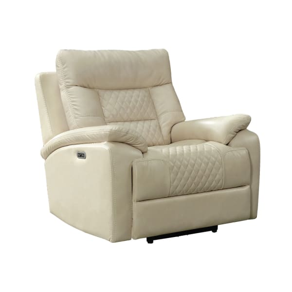Trinidad - Power Recliner with Power Motion Head Recliner - Pebble Cream
