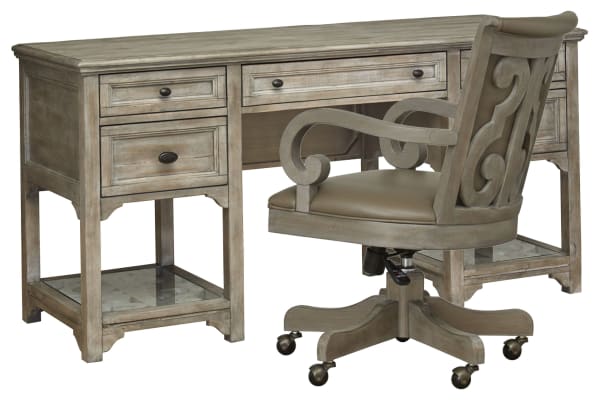 Tinley Park - Desk With Chair - Dove Tail Gray