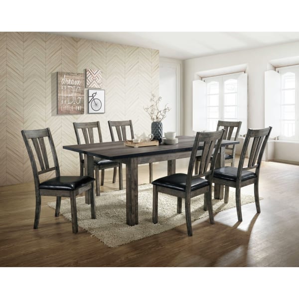 Nathan - Dining With Padded Seats 7 Piece Set - Gray Oak