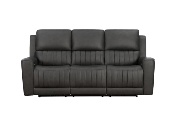 Pierce - Power Sofa With Power Recline, Power Headrest (Drop Down Table With Two Cup Holders), Zero Gravity, Lumbar - Dark Gray