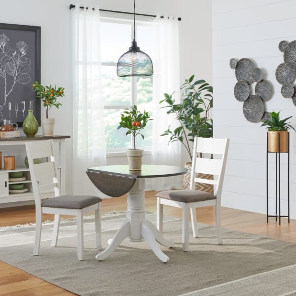 Brook Bay - Optional 3 Piece Drop Leaf Table Set - White