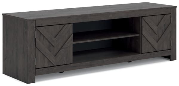 Cayboni - LG TV Stand With Fireplace Option - Black