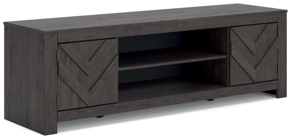 Cayboni - Black - LG TV Stand With Fireplace Option