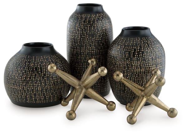 Vinburn - Black / Gold Finish - Accessory Set (Set of 5)