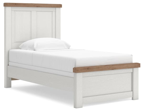 Savonport - Twin Panel Bed - White / Brown