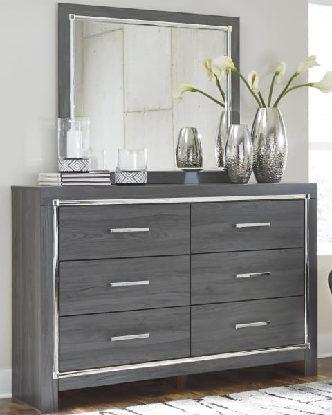 Lodanna - Gray - 6 Pc. - Dresser, Mirror, Chest, Queen Panel Bed