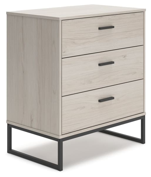 Socalle - Light Natural - Three Drawer Chest - Vinyl-Wrapped