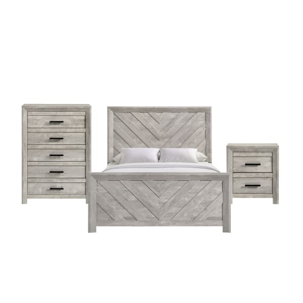 Ellen - Queen Panel 3 Piece Bedroom Set - White