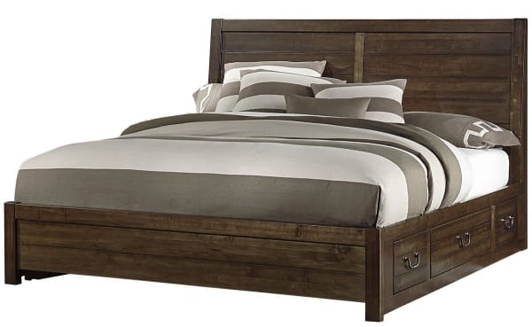 Sedgwick - Queen Plank Bed with 1 side storage